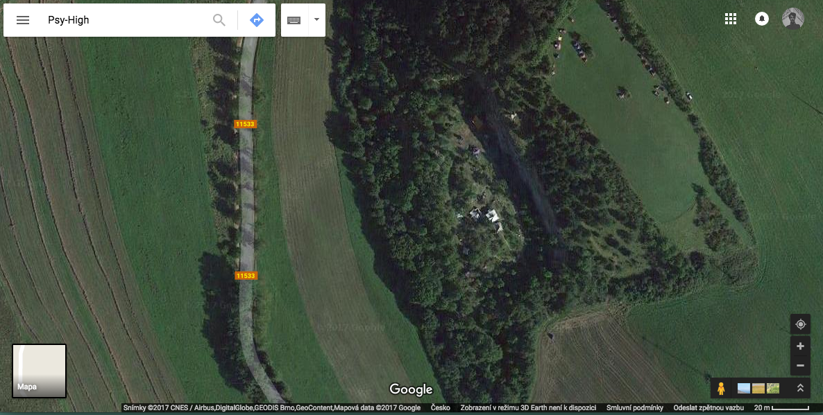 Vzduch, v lomu Jarov u Berouna, foto: Google maps